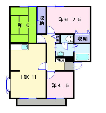 サンビレッジブライト Aの間取り