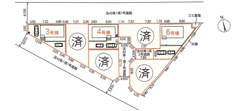 南足柄市関本新築戸建て　第8-4号棟の区画図|区画図「南足柄市関本新築戸建て」