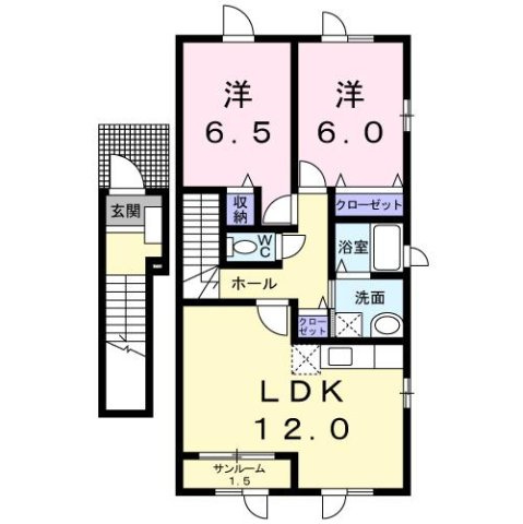 サン　プロミネンス　Ａの間取り