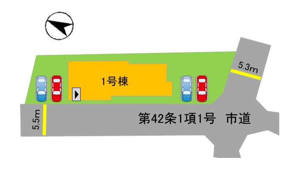 福岡市西区今津第13-1棟（1号棟）の区画図|配置図