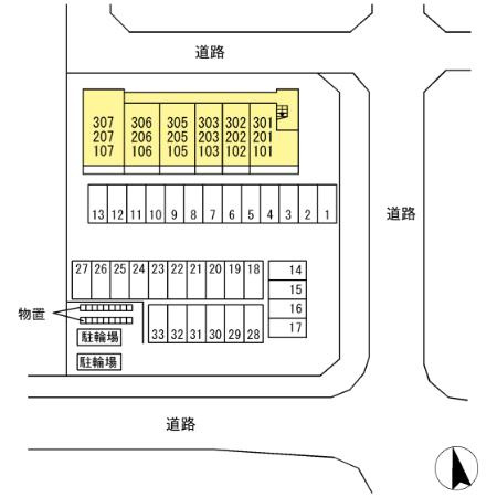 D-room姉体Ⅱの区画図