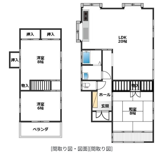 【間取り】 | 昇町3丁目貸家
