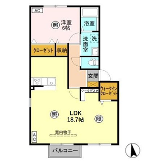 【間取り】 | カーサソラーレ　Ｂ