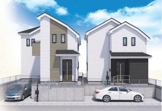 【外観パース】 | ★仲介手数料無料★横浜市港南区東永谷1丁目 　新築戸建全2棟　B号棟 | 仲介手数料無料！お問合せ下さい/080-7058-7312 