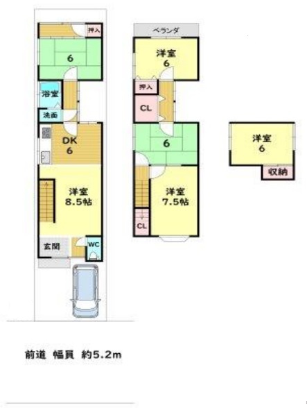 北区西賀茂北川上町　中古戸建の間取り