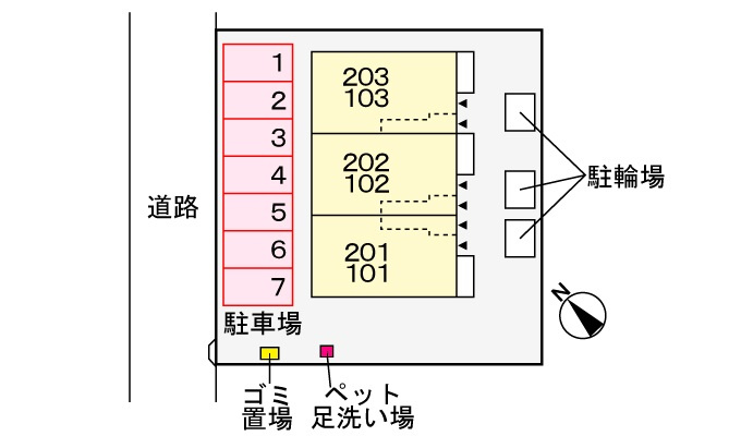 フリーデンハイム潮崎 Ⅱの駐車場