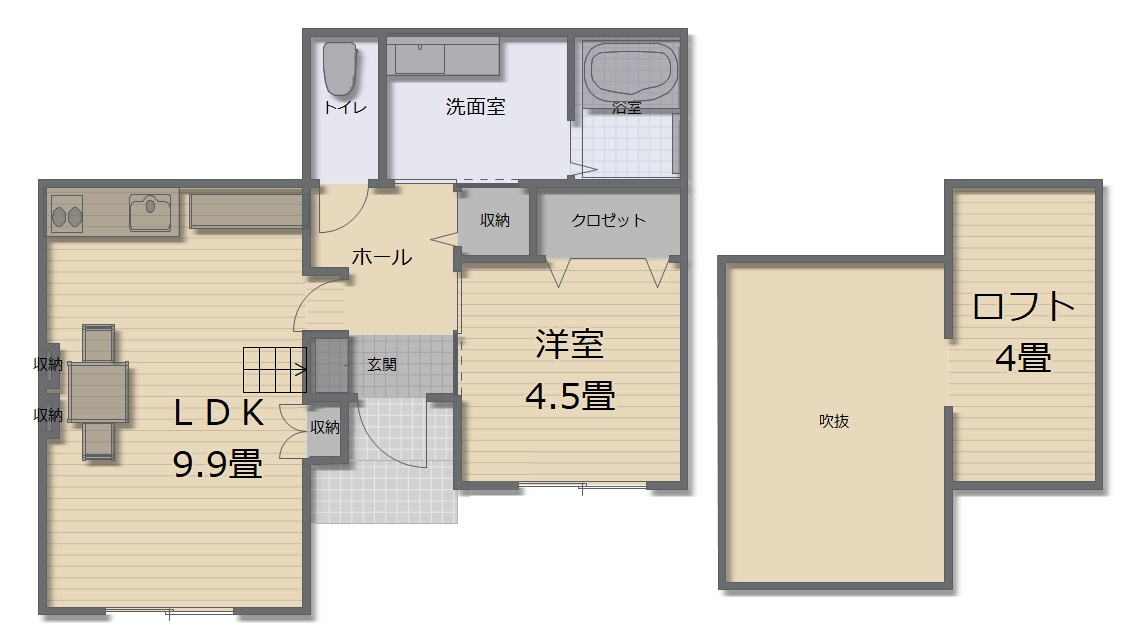 野市町西野　中古戸建【未入居物件】モデルハウス　の間取り
