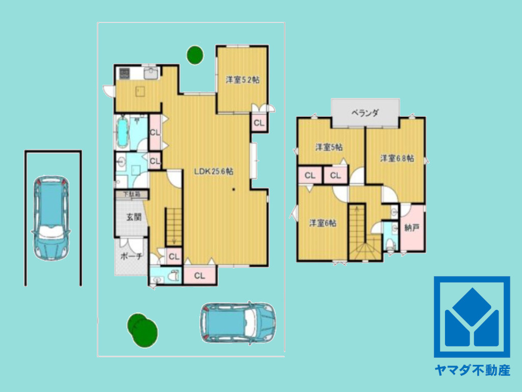 京田辺市山手東１丁目の間取り|図面と現況が異なる場合は現況を優先いたします。