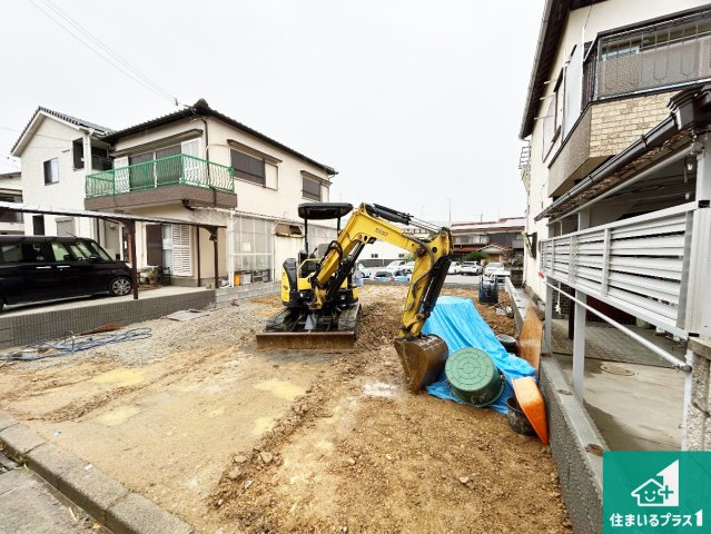 明石市二見町西二見　新築一戸建ての外観|周辺は落ち着いた街並みの住宅地！子育てがしやすい住環境です！まだ未完成ですが、現地でしかわからない事もございます。是非一度ご覧ください。