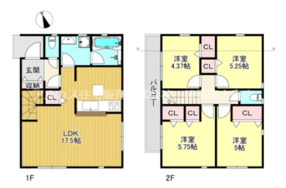 西東京市保谷町1丁目　新築一戸建　西武新宿線　西武柳沢の間取り