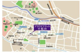 プラウドフラット早稲田の地図