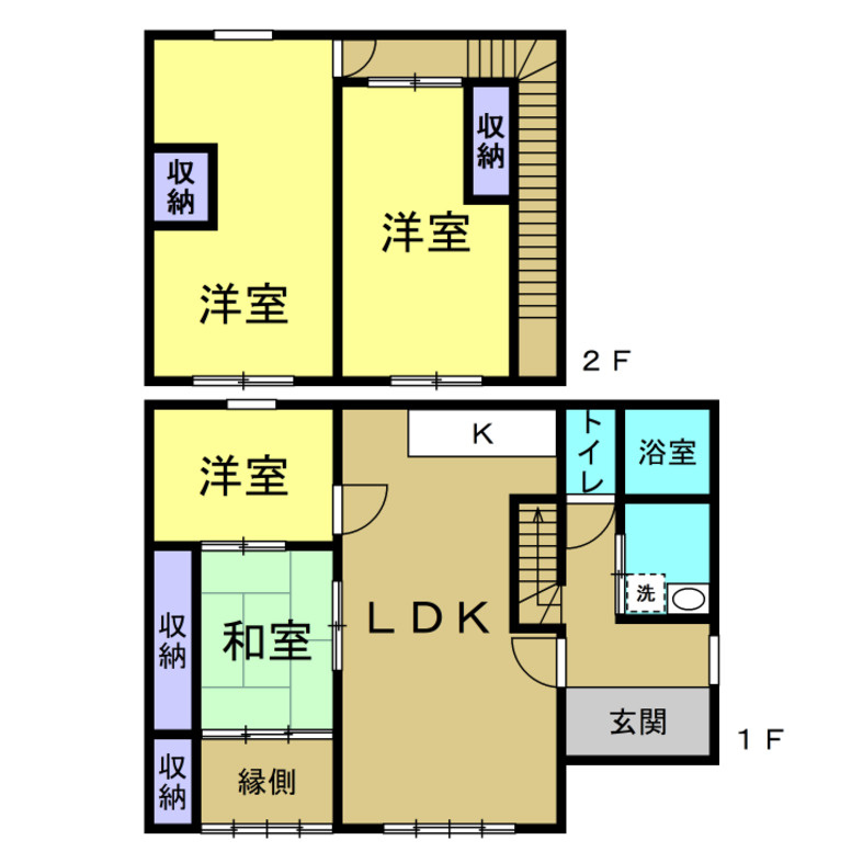 岩滑借家Aの間取り