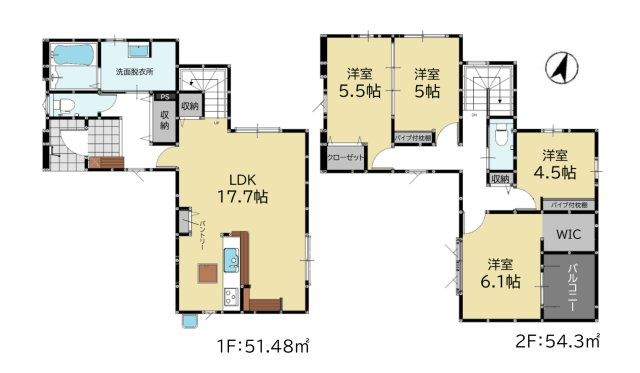 福岡市南区大平寺1丁目第10-2棟(1号棟)の区画図|配置図