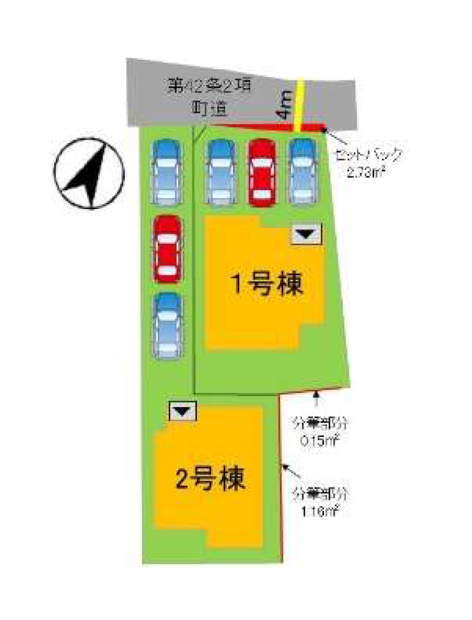 S・糟屋郡粕屋町大字仲原第2-2棟（2号棟）の区画図|配置図（2号棟）