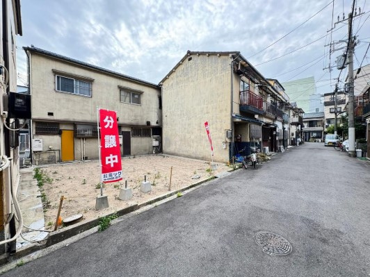 大阪市城東区鴫野西5丁目　新築戸建の前面道路含む現地写真
