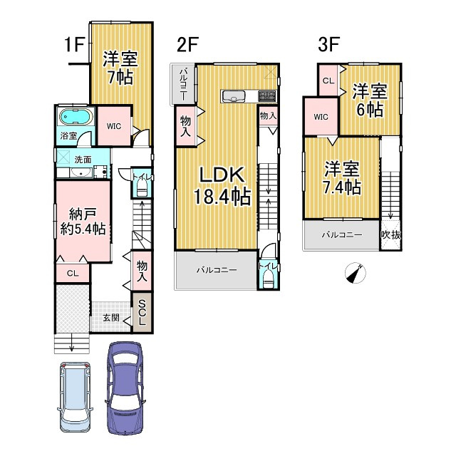 紫野東泉堂町　中古戸建の間取り