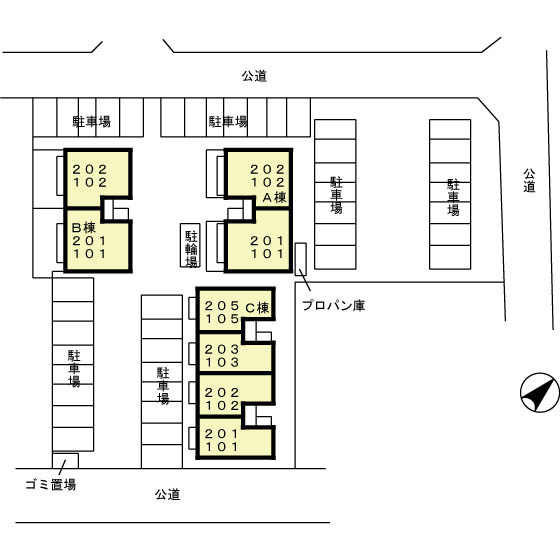 グランモア一ツ木　Cの区画図