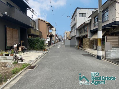 上京区西若宮南半町 土地の前面道路含む現地写真