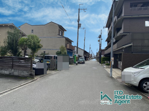 上京区西若宮南半町 土地の前面道路含む現地写真