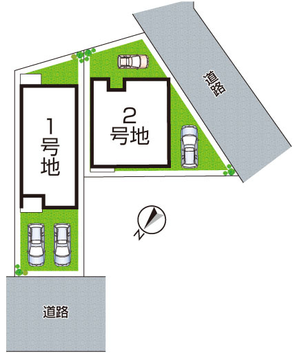 大東市南津の辺町　新築一戸建ての区画図|全2区画