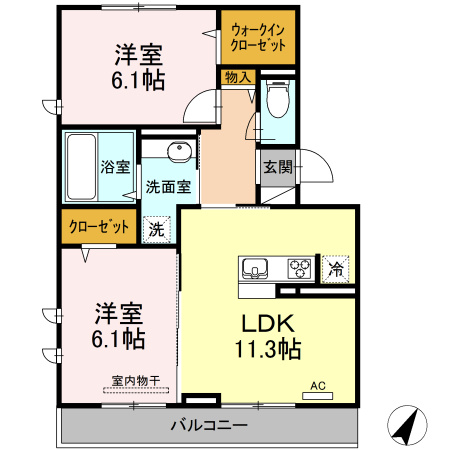 Regulus（レグルス）C棟の間取り