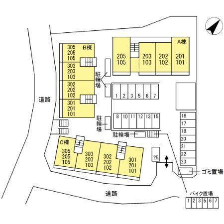 Regulus（レグルス）C棟の区画図