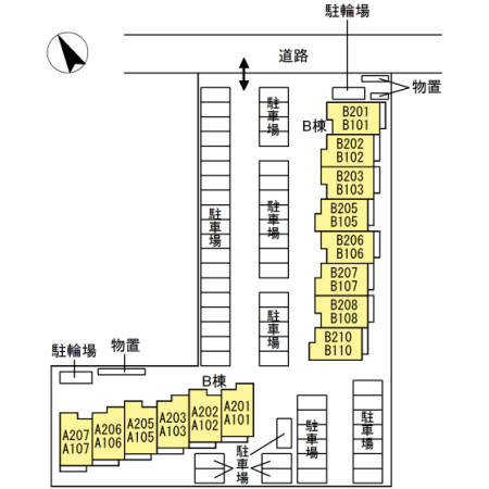 グランドゥール　B　　刈谷市近郊の賃貸はクラスホームの区画図