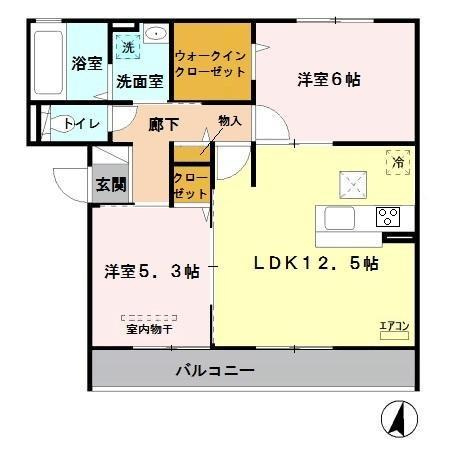 ディアコート Ⅱの間取り