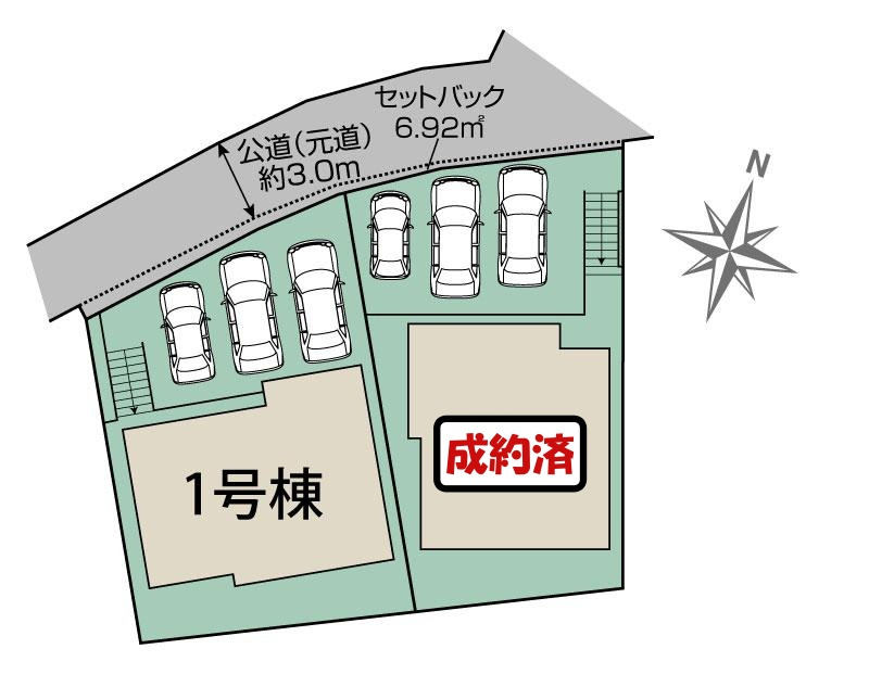 【同施工物件ご案内可能】刈谷市元町4丁目 全2棟の区画図|全体区画数｜全2棟
◆駐車3台可能！(但し、車種による)
◎まずは、お気軽にお問い合わせください。現地を案内しながら周辺環境も見て頂けます。