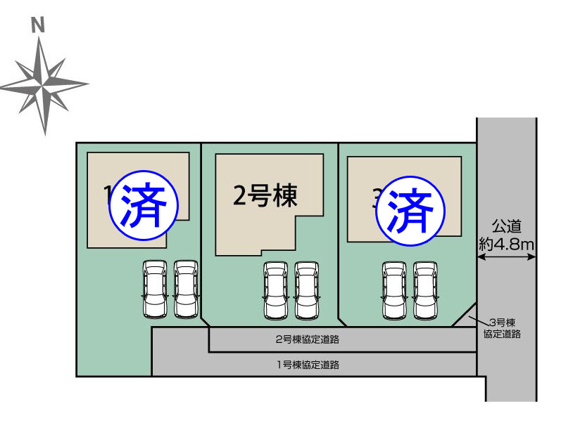 高崎市下佐野町（全３棟）２号棟の区画図