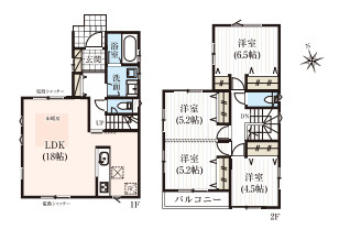 大宮指扇South side　新築一戸建て　グリーンガーデン　Iの間取り|大宮指扇South side　新築一戸建て　グリーンガーデン　I、3LDK、土地面積111.14m2、建物面積96.88m2