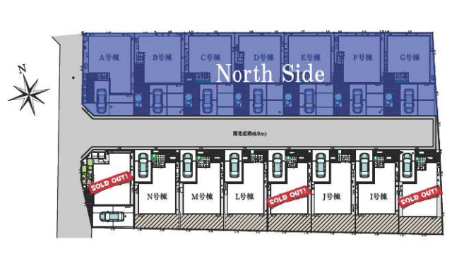大宮指扇South side　新築一戸建て　グリーンガーデン　Jの区画図|J号棟