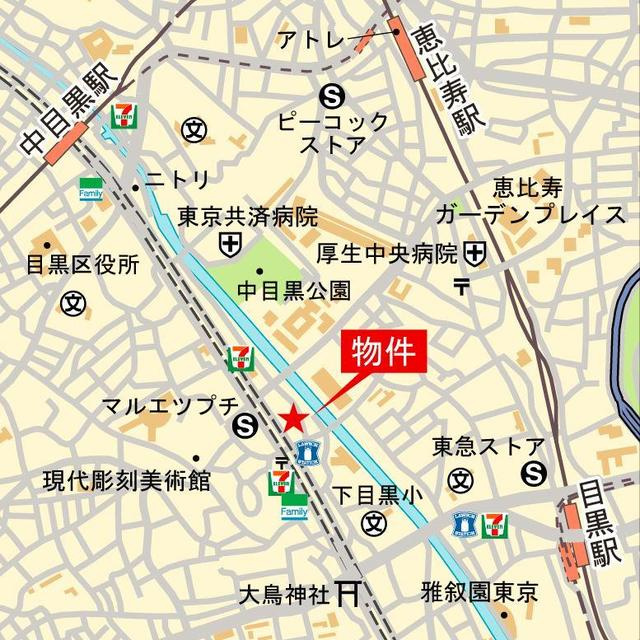 リペリアン中目黒の地図