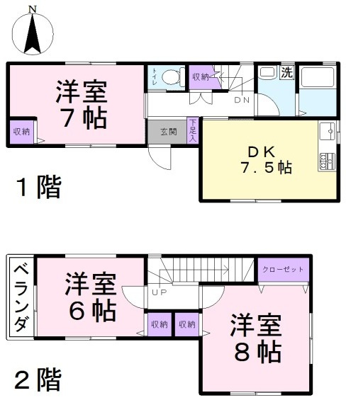 東松山市松本町1丁目　中古戸建の間取り