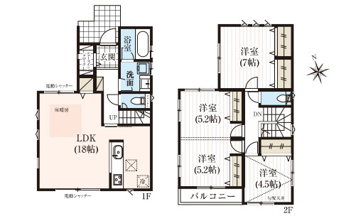 大宮指扇South side　新築一戸建て　グリーンガーデン　Nの間取り|大宮指扇South side　新築一戸建て　グリーンガーデン　N、3LDK、土地面積109.11m2、建物面積99.78m2