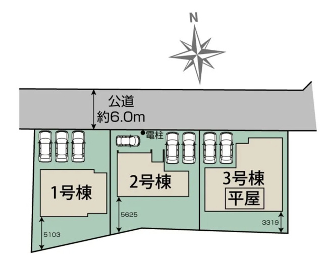 【区画図】 | 行田市棚田町3丁目　新築戸建　全3棟　2号棟