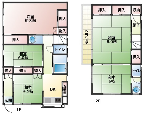 幸手市千塚　中古一戸建ての間取り|小・中学校が徒歩圏内にあり子育て世代にもオススメです♪