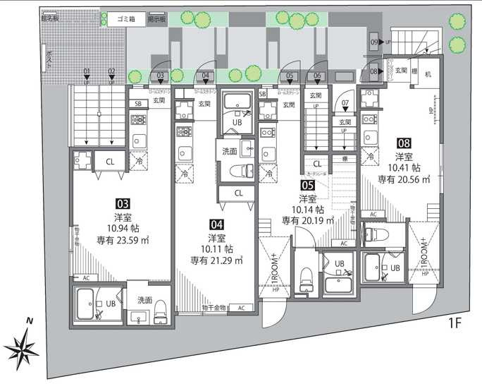 グランエッグス用賀　築浅　ネット無料　デザイナーズの間取り