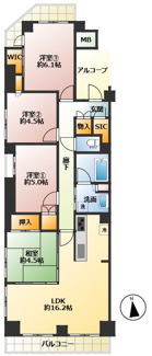 【間取り】 | THEパームス三鷹ビバーチェ