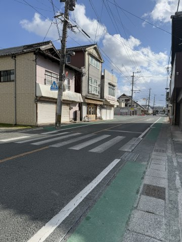 八女市本町→八女福島伝統的建造物群保存地区の前面道路含む現地写真