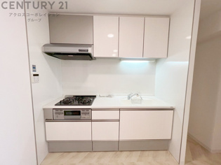 壁付けシステムキッチンはスペースの最大限の有効活用が可能で、動線がスムーズになり調理や準備が快適で効率的に行えます。収納スペースや吊り戸棚が設けられ、調理器具や食器類をスマートに収納できます。