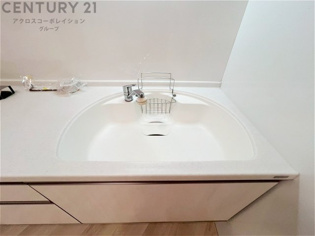 大きなシンクでお鍋などの大きな調理器具を洗う際にも便利です。
