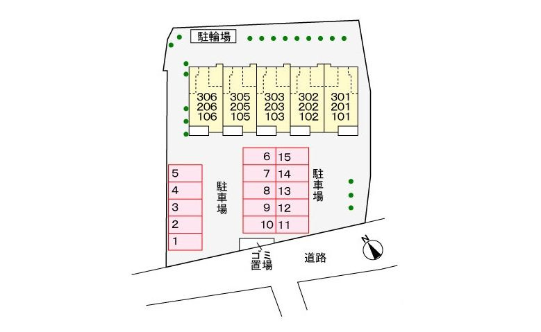 フェスターレⅡの駐車場