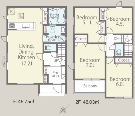 草津市西矢倉3丁目2号棟　新築戸建て