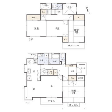 東区みどりが丘三丁目　中古戸建の間取り|４LDK