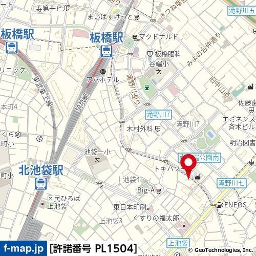 ユーコート上池袋の地図