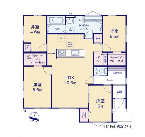 つくば市小白硲2期　新築戸建の区画図
