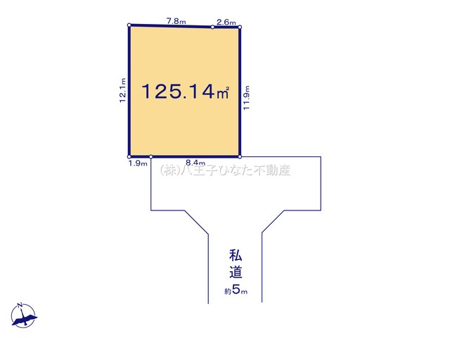 『八王子市土地』八王子市弐分方町724-5【仲介手数料無料】の外観|～仲介手数料無料☆八王子ひなた不動産～　八王子市弐分方町　売地