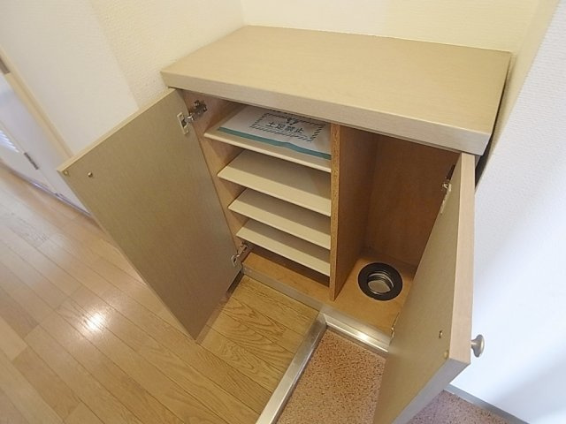 サンライズ明和の玄関|上下に有るシューズＢＯＸ