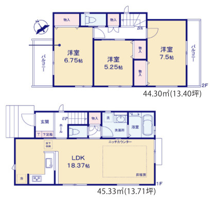 藤沢市鵠沼海岸7丁目　新築戸建　全3棟1号棟の外観